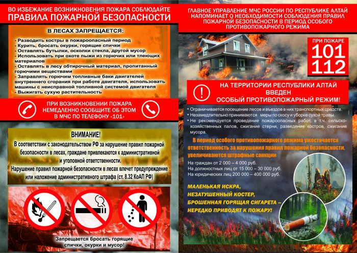 На территории Республики Алтай введен особый противопожарный режим!